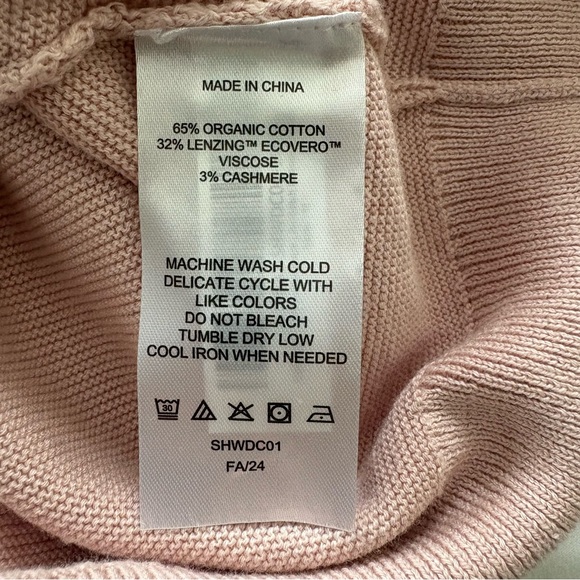 Quince Dolman Sweater Crew Cotton Cashmere Link Stitch Sugar Stone Sz M - Picture 11 of 16